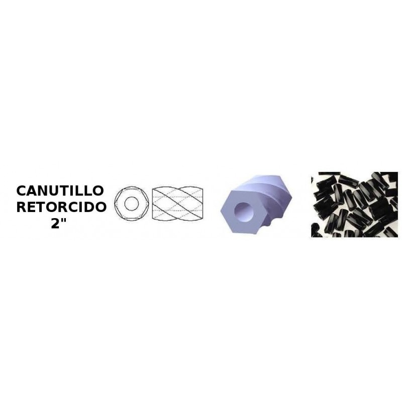 CANUTILLO RETORCIDO 2" CRISTAL CHECO  PRECIO POR KILO