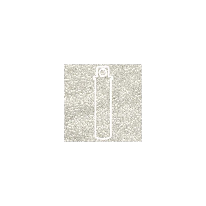 TUBO MIYUKI DELICA 11/0 Nº 066 (7,2gr) WHITE LINED CRYSTAL AB